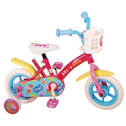 Foto van Peppa pig kinderfiets - meisjes - 10 inch - roze/blauw - doortrapper