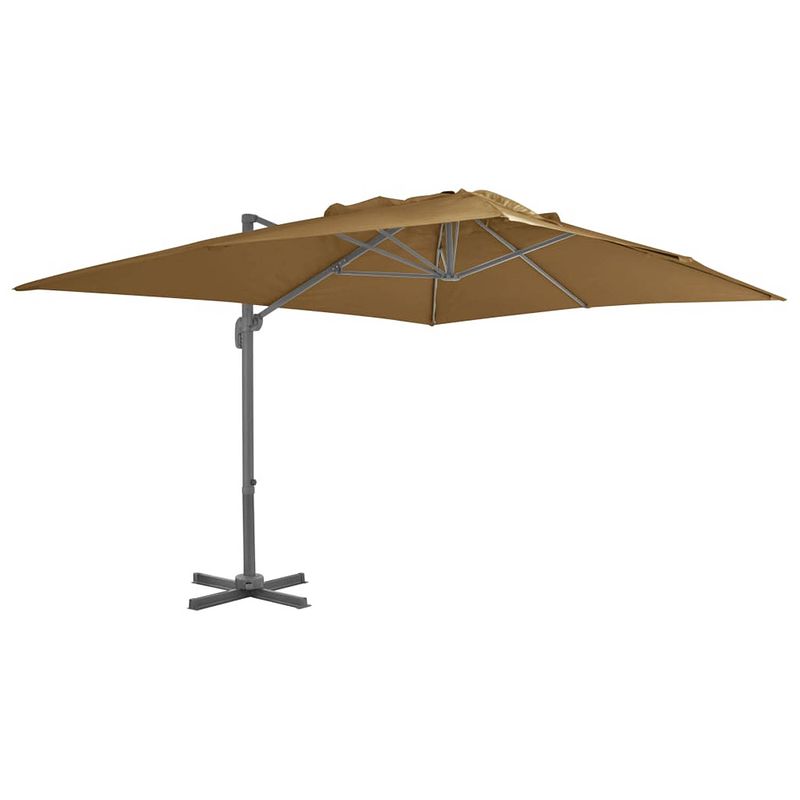 Foto van Vidaxl zweefparasol met aluminium paal 400x300 cm taupe