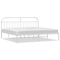 Foto van Vidaxl bedframe met hoofdbord metaal wit 193x203 cm