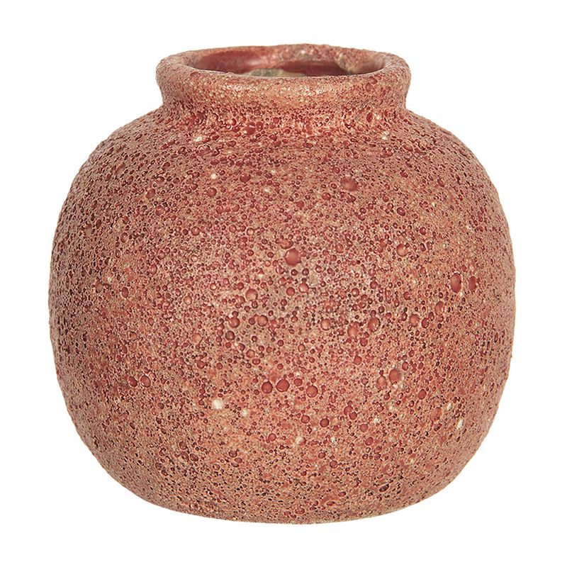 Foto van Clayre & eef vaas ø 8*8 cm rood keramiek bloempot binnen pot bloempot