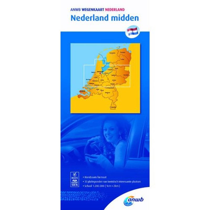 Foto van Nederland midden 1:200000 - anwb wegenkaart