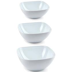 Foto van Voedsel serveerschalen set 12x stuks wit kunststof in 3 formaten - serveerschalen