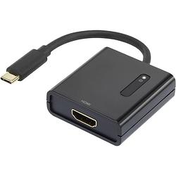 Foto van Renkforce rf-4472892 usb / hdmi adapter [1x usb-c stekker - 1x hdmi-bus] zwart vergulde steekcontacten 15.00 cm