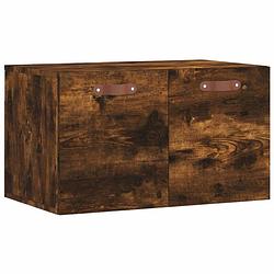 Foto van The living store wandkast smoked oak - opbergkast - 60 x 36.5 x 35 cm - duurzaam hout