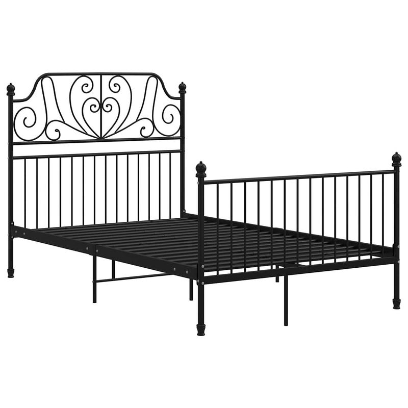 Foto van The living store metalen bedframe - zwart - 206 x 124 x 124 cm - gepoedercoat metaal - geschikte matras- 120 x 200 cm -