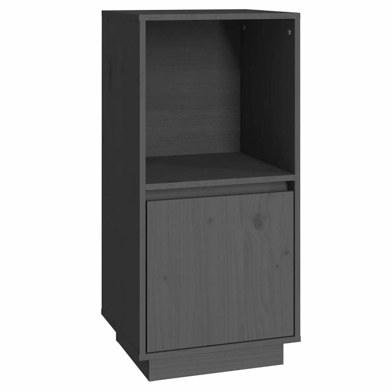 Foto van Vidaxl dressoir 38x35x80 cm massief grenenhout grijs