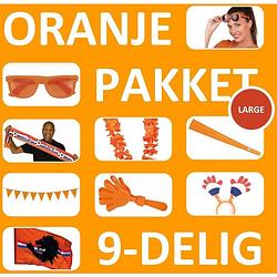 Foto van Oranje voetbal versiering feestpakket large holland oranje voordeel pakket