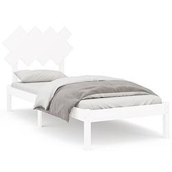 Foto van Vidaxl bedframe massief hout wit 90x200 cm