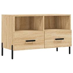 Foto van The living store televisiekast sonoma eiken - tv-meubel 80x36x50cm - stevig en praktisch