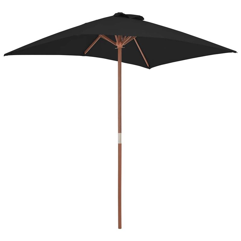 Foto van The living store parasol - tuin - 150 x 200 x 235 cm - uv-beschermend polyester - 38 mm paaldiameter - zwart