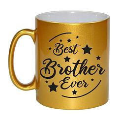 Foto van Gouden best brother ever cadeau koffiemok / theebeker 330 ml - feest mokken