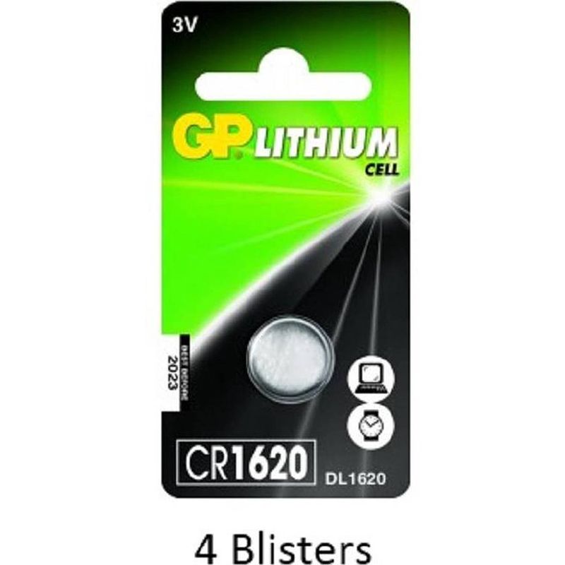 Foto van 4 stuks (4 blisters a 1 stuks) gp lithium cr1620