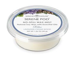 Foto van Serene no spill wax melt pod - lavender & cedar wood