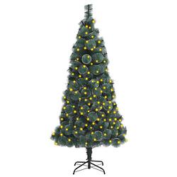 Foto van Vidaxl kunstkerstboom met led's en standaard 150 cm pet groen