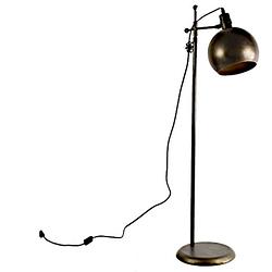 Foto van Non-branded staande lamp logan 174 cm e27 rvs/nikkel brons