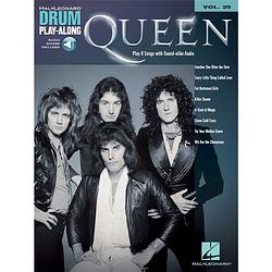 Foto van Hal leonard drum play-along queen drumboek