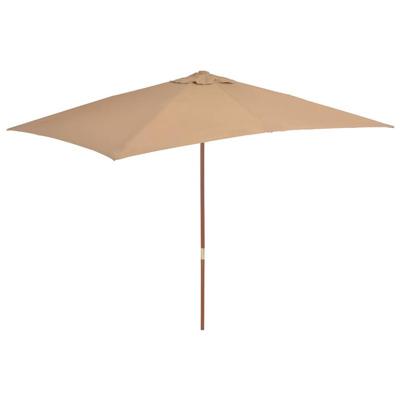 Foto van Vidaxl parasol met houten paal 200x300 cm taupe