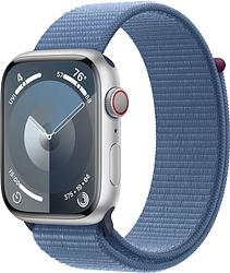 Foto van Apple watch series 9 45mm zilver aluminium sport loop