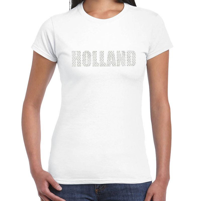 Foto van Glitter holland t-shirt wit rhinestone steentjes voor dames nederland supporter ek/ wk xl - feestshirts