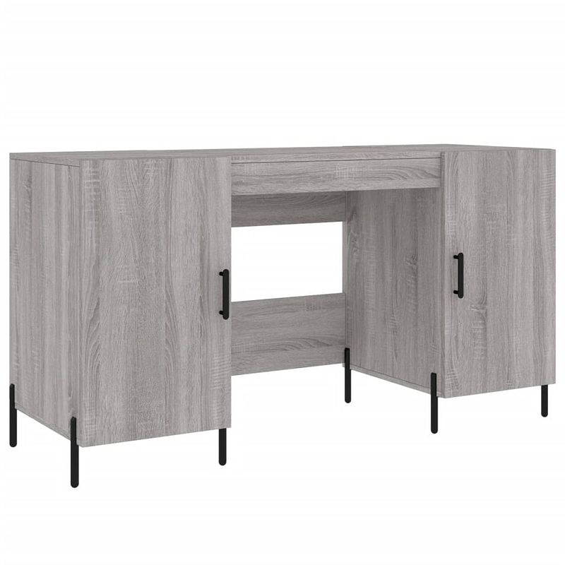 Foto van Vidaxl bureau 140x50x75 cm bewerkt hout grijs sonoma eikenkleurig