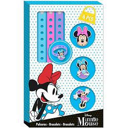 Foto van Disney armbandenset minnie mouse junior blauw/roze 6-delig