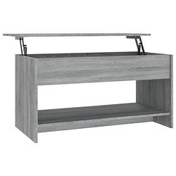 Foto van Vidaxl salontafel 102x50x52,5 cm bewerkt hout grijs sonoma eikenkleur