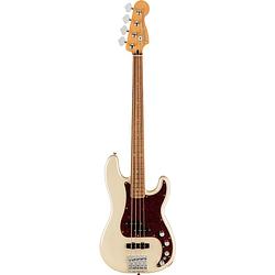 Foto van Fender player plus precision bass olympic pearl pf elektrische basgitaar met gigbag