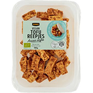 Foto van Jumbo lekker veggie biologische oosterse stijl tofureepjes 180g