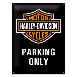 Foto van Wanddecoatie parking harley davidson - metalen wandbordjes