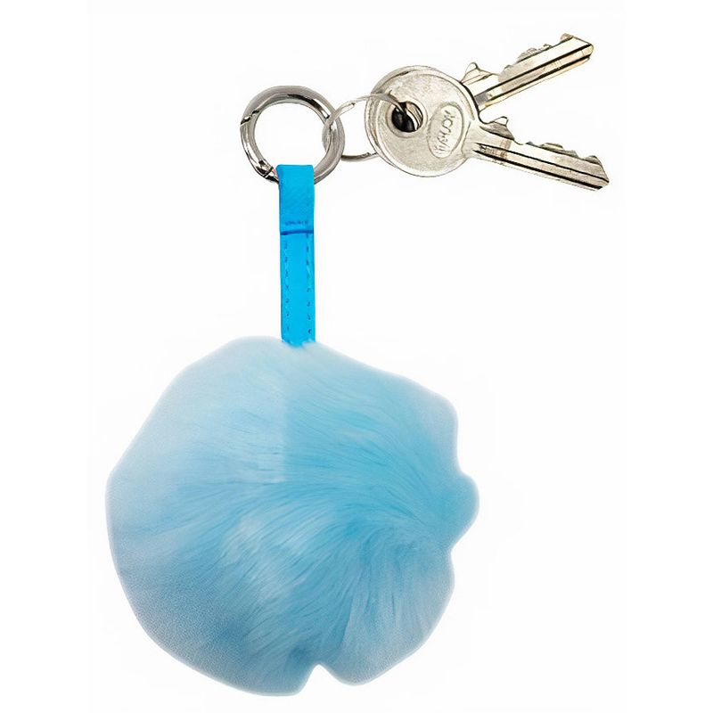 Foto van Verhaak sleutelhanger pompom junior 6 cm pluche lichtblauw