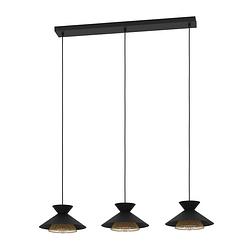 Foto van Eglo grizedale hanglamp - e27 - 96 cm - zwart/goud - staal