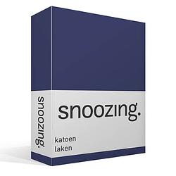 Foto van Snoozing - laken - katoen - eenpersoons - 150x260 - navy