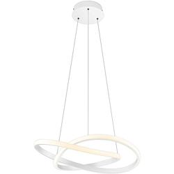 Foto van Led hanglamp - hangverlichting - trion corcy - 27w - natuurlijk wit 4000k - dimbaar - rond - mat wit - aluminium