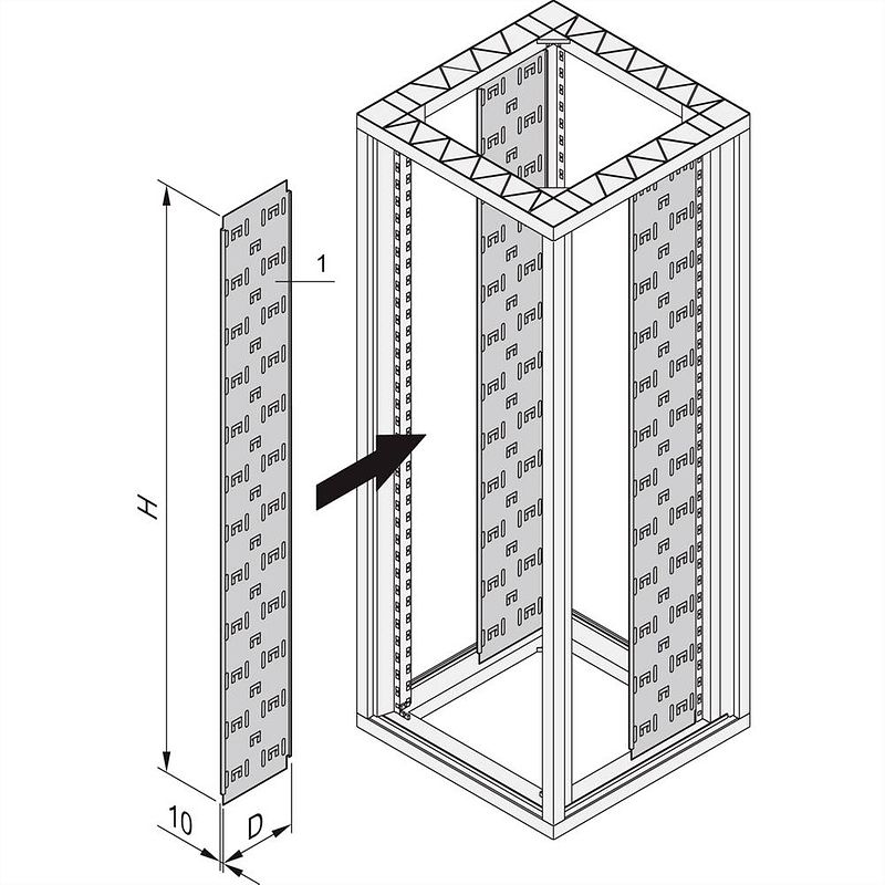 Foto van Schroff 23117021 kabelvoering (b x h) 150 mm x 1934 mm 1 stuk(s)