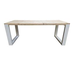 Foto van Wood4you - eettafel new orleans - industrial wood - 150/90 cm - 150/90 cm wit - eettafels