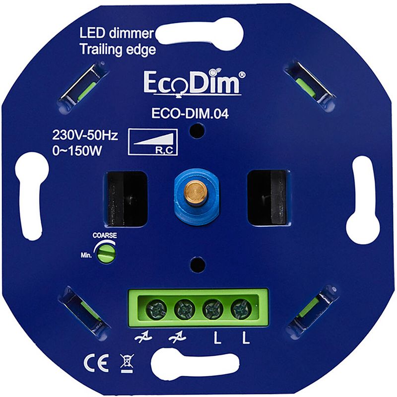 Foto van Ecodim - led dimmer - eco-dim.04 - fase afsnijding rc - inbouw - enkel knop - 0-150w