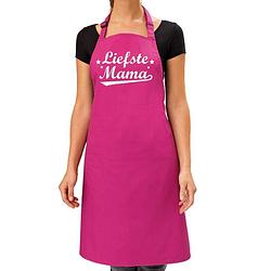 Foto van Liefste mama kado bbq/keuken schort roze voor dames - feestschorten