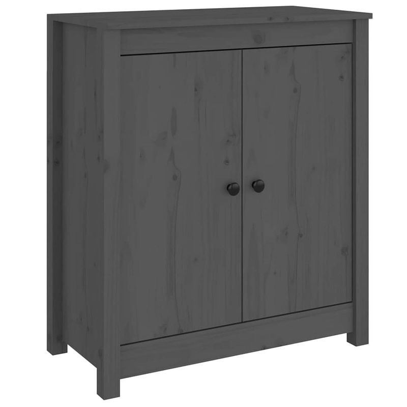 Foto van Vidaxl dressoir 70x35x80 cm massief grenenhout grijs