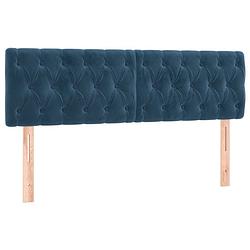 Foto van The living store hoofdeind donkerblauw stof - 160 x 7 x 78/88 cm - verstelbaar - luxueus materiaal - stevige poten -