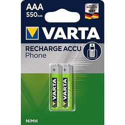 Foto van Varta recharge accu phone aaa 550mah - 10x 2 (20stuks)