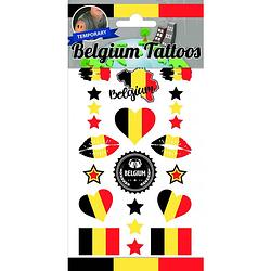 Foto van Funny products neptattoos belgië papier zwart/geel/rood 12 stuks