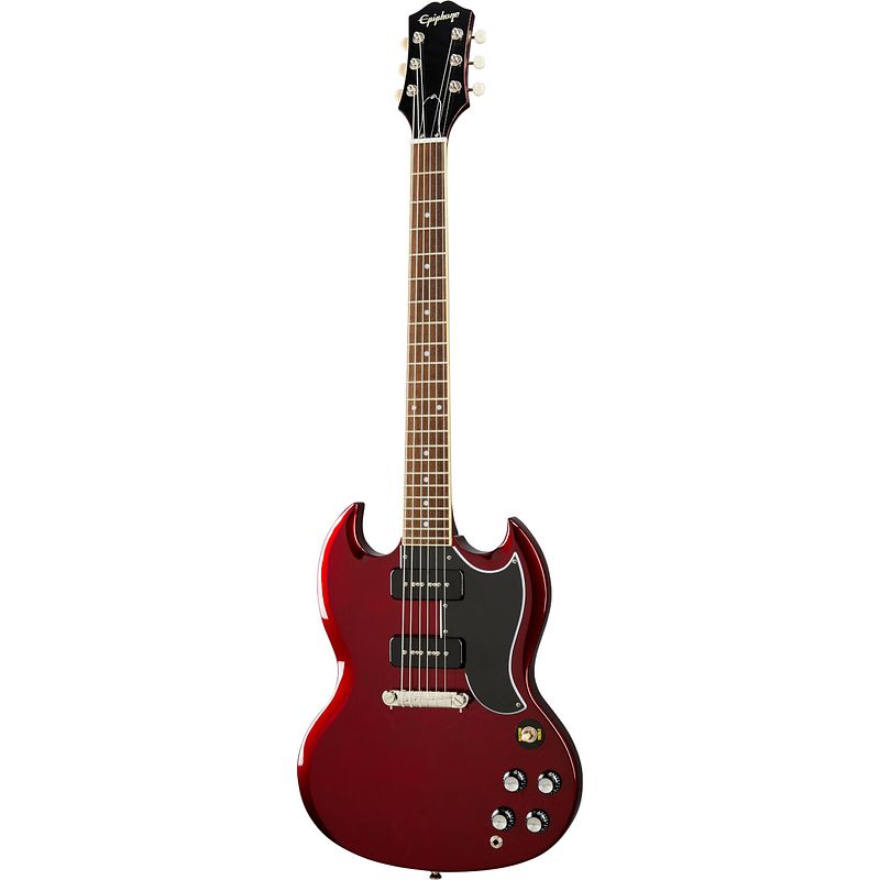 Foto van Epiphone sg special p-90 sparkling burgundy elektrische gitaar