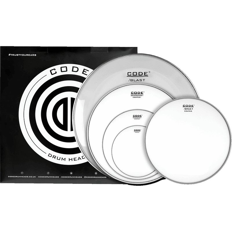 Foto van Code drum heads generator coated rock set drumvellen set 10-12-16-14-22