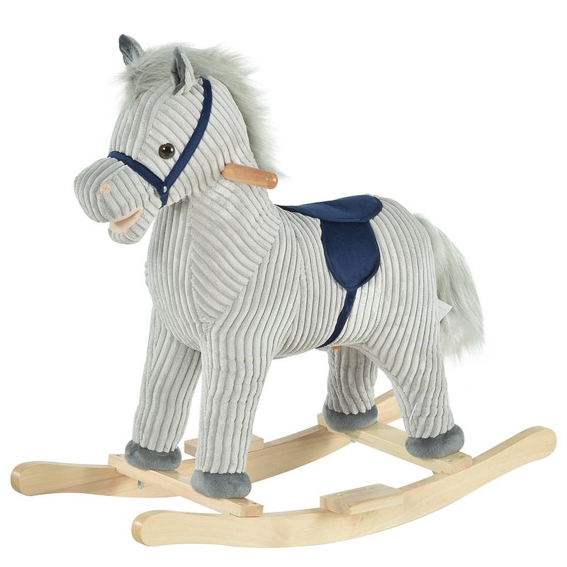 Foto van Hobbeldier - hobbelpaard - paarden - speelgoed voor 36-72 maanden - 65l x 32,5w x 61h cm - grijs
