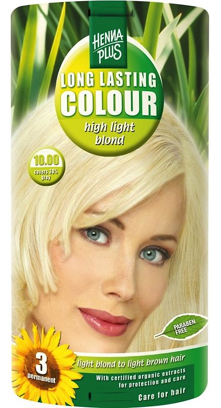 Foto van Hennaplus long lasting colour 10.00 high light blond 100ml