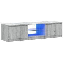 Foto van The living store tv-meubel sonoma eiken - 140 x 40 x 35.5 cm - met rgb led-verlichting