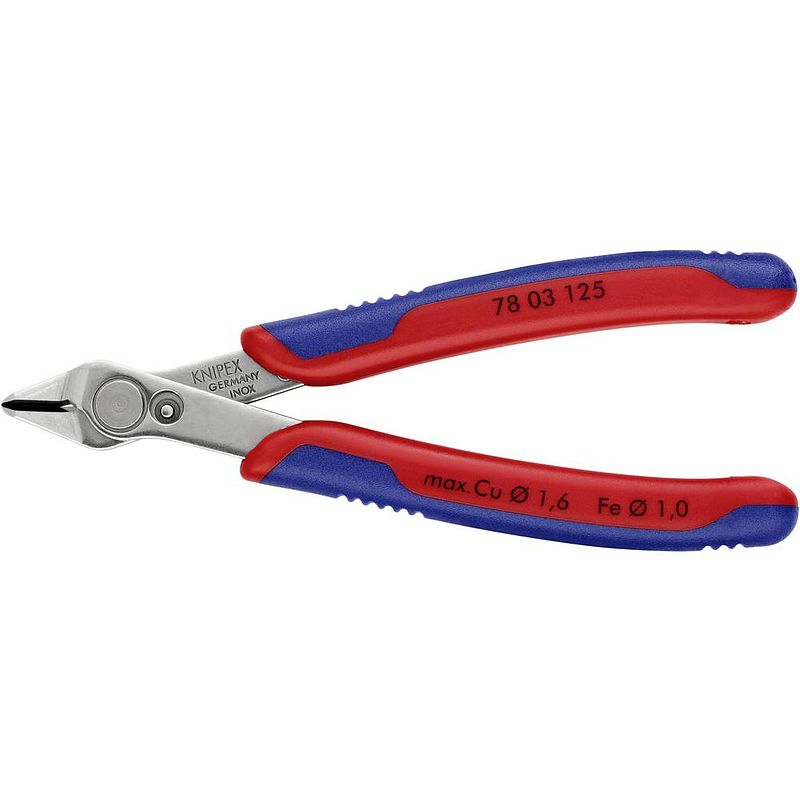 Foto van Knipex super-knips 78 03 125 elektronica en fijnmechanica printtang zonder facet 125 mm