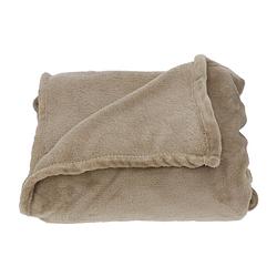 Foto van 4goodz super zachte en grote fleece plaid - 180x220 cm - taupe