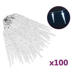Foto van Vidaxl kerstverlichting ijspegel met 100 led's acryl koudwit