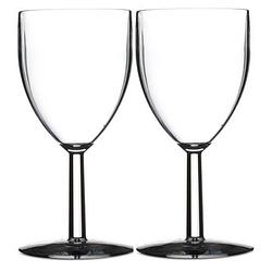 Foto van 2x wijn glazen van kunststof - wijnglazen